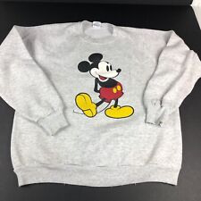 VTG 90s Disney Mickey Mouse Sweater Men's Extra Large Grey Big Graphic Crewneck picture
