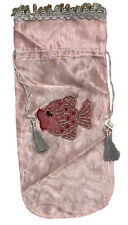 Giant Organza Bag Katherine's Collection sequin PINK fish ocean Beaded India picture