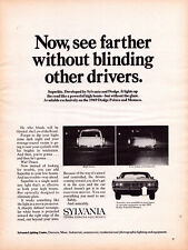 Print Ad 1969 Sylvania Superlite Headlights GTE Dodge Polara and Monaco Vintage picture