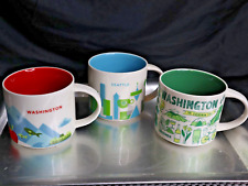 Washington State Seattle Starbucks Been There Mugs You Are Here 14 oz Lot Set x3 picture