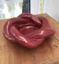 Vintage FRENCH Jerome MASSIER School Vallauris Pillar Candle Holder Twisted Red picture