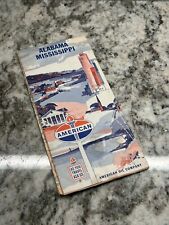 1963 American Oil Company Alabama Mississippi Vintage Road Map picture