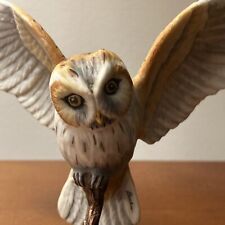 Vintage Signed Boehm Porcelain Owl on Bronze Branch North American Series picture
