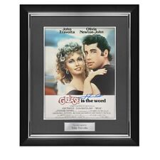 John Travolta Signed Grease Film Poster. Deluxe Frame picture