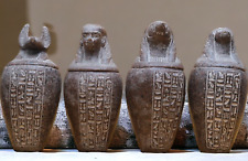 RARE ANCIENT EGYPTIAN ANTIQUITIES Set 4 Canopic Jars Sons Of God Horus Egypt BC picture