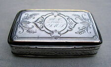 RARE EARLY ALBERT COLE NEW YORK FINE STERLING SILVER ENGRAVED SNUFF BOX 1835-75 picture