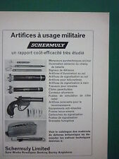 4/1969 PUB SCHERMULY ARTIFICES MILITARY USE PYROTECHNICS FRENCH AD picture