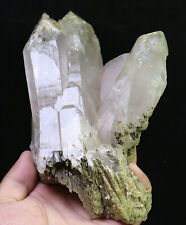 2.14 lb Natural Skeleton Crystal Quartz Point & Tourmaline Mineral Specimen picture