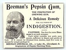 1895 BEEMANS PEPSIN GUM CHEWING GUM INDIGESTION REMEDY PRINT ADVERTISEMENT Z3496 picture