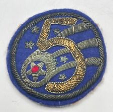 SPECTACULAR US ARMY WW2 5th USAAF ARMY AIR FORCE BULLION PATCH UNIFORM WORN picture