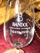 VINTAGE ETCHED VIN DE BANDOL WINE GLASS WINERY PROMO 1991 PROVENCE FRANCE picture