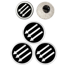 Iron Front Anti Fascist Circle Enamel Pin, 3 Antifascist Three 3 Arrows Stickers picture