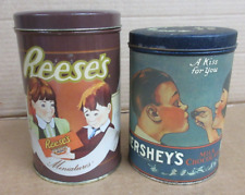 Lot of 2 Vintage Hershey Foods Empty Tins 1980s picture