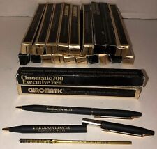 VTG 70s CHROMATIC Pen Lot of 21 Ultra Thin Twist Action Grey USA NIB Advertising picture