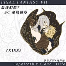 Final Fantasy VII FF7 Sephiroth Cloud Strife Kiss Metal Badge Pin Brooch Prop picture