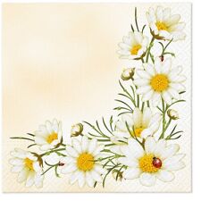 Two Individual Luncheon Decoupage Paper Napkins Spring Daisies Flowers Garden picture