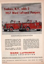 1957 Ward LaFrance Yonkers NY Open Type Pumper Truck 8x11 Fire Truck W/ BONUS AD picture
