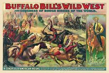 1899 Buffalo Bills Rough Riders Congress of American Indians Circus Poster 16x24 picture