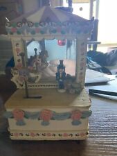 Music Box Carousel Horse Big Top Circus Mirror Pony Moves Back & Forth Wind Up picture