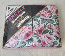 Vintage NOS Liberty Collection 4-Piece Full Sheet Set 70s 80s Retro Floral Print picture