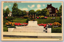 Vintage Postcard ME Bangor Peirce Memorial Linen ~5276 picture