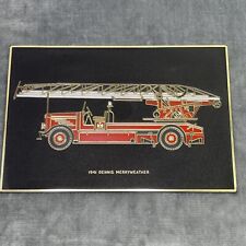 VINTAGE 1941 Dennis Merryweather Leicester Fire Truck Plastic Sign picture