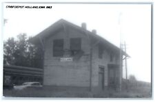 c1963 CB&P Depot Holland Iowa Railroad Train Depot Station RPPC Photo Postcard picture