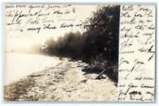 1907 Lake Huron Beach Duncan Bay View Cheboygan Michigan MI RPPC Photo Postcard picture