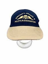 AOPA Aircraft Owners and Pilots Association Hat Airplane Blue Tan Cap Corduroy picture