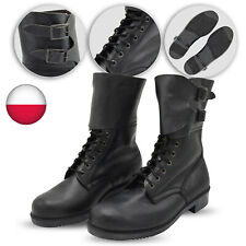 Classic Boots Original Polish Army Soviet Era 80s Leather Vintage Rare Black picture
