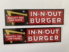 IN & OUT BURGER STICKER Set Of 2 In And Out Burgers Stickers Wendy’s Beef Decal picture