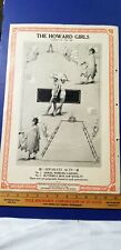Antique 1926 Vaudeville Act Poster THE HOWARD GIRLS Ladies of the Air Trapeze B6 picture
