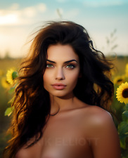 Signed Photo ART PRINT / 8x10 / Beauty in a Field of Flowers Female Portrait picture