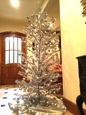 Gorgeous Huge Vintage 60’s Aluminum Christmas Tree Pom-Poms 8’ Xtra Crown picture