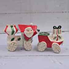 Vintage Napco Christmas Santa Candle Holder With Caboose Figures  picture
