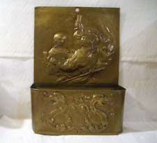 Antique 18 Century Danish Brass Repousse Wall Candle Box REMBRANDT PRODIGAL SON picture