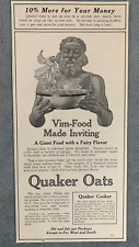 1914 Quaker Oats PRINT AD Vim Food Made Inviting Giant with Fairy 5 x 10.25 picture