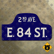 New York Manhattan East 84th street 2nd avenue humpback road sign 16x9 picture