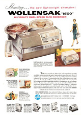 1957 Print Ad Wollensak 1500 Hi-Fidelity Dual-speed Tape Recorder Lightweight picture