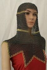 Aluminum Chainmail Hood With Brass Rings picture