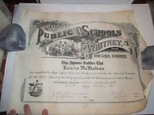 1907 HIGH SCHOOL OF WHITNEY HIGH SCHOOL DIPLOMA DOCUMENT CERTIFICATE -TUB BN-16 picture