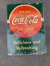 COCA COLA COKE VTG  1930s metal sign DELICIOUS AND REFRESHING DRINK 27.25x19.5 A picture