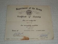1963 U.S. Army Frankford Arsenal Cape Canaveral Florida Certificate of Training picture