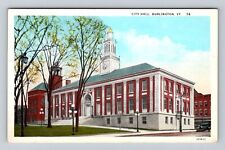 Burlington VT-Vermont, City Hall, Antique, Vintage Souvenir Postcard picture