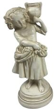 HIP MOREAU Statue by ALEXANDER BACKER CO ~10” Girl Holding Fruit Jug On Shoulder picture