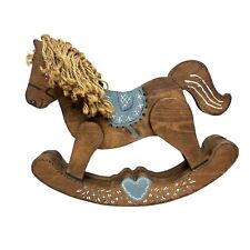 VTG Handmade Folk Art Wooden Rocking Horse Small 14” x 2” x 11” Country Decor picture