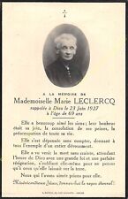 Genealogy Avis of Death Mademoiselle Marie Leclercq 23 June 1927 picture