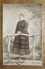 Athol Massachusetts Cabinet Card Dress Woman Western Setting Vintage Photo picture