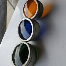 Vintage Kopp GREEN BLUE YELLOW 4.5 Inch Glass Traffic Lens And Housing picture