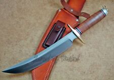 LOM CUSTOM HANDMADE D-2 STEEL LEATHER 1943 COMMANDO HUNTING BOWIE WITH SHEATH picture